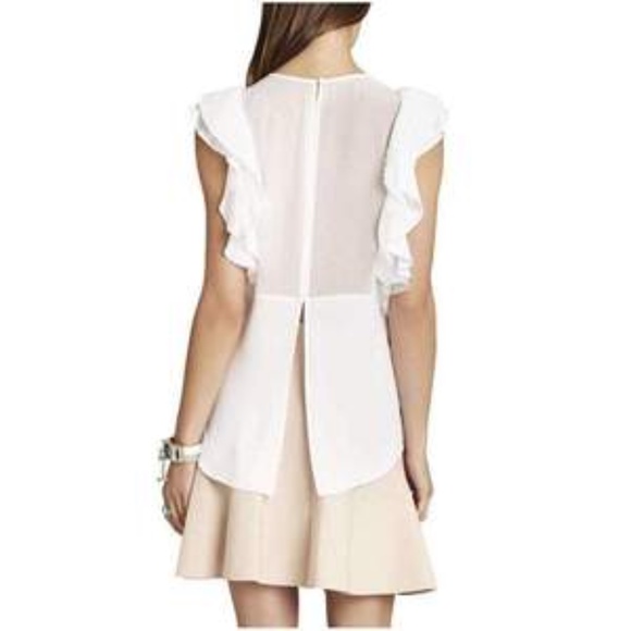 BCBG MAXAZRIA WHITE CHIFFON BLOUSE - Picture 1 of 6